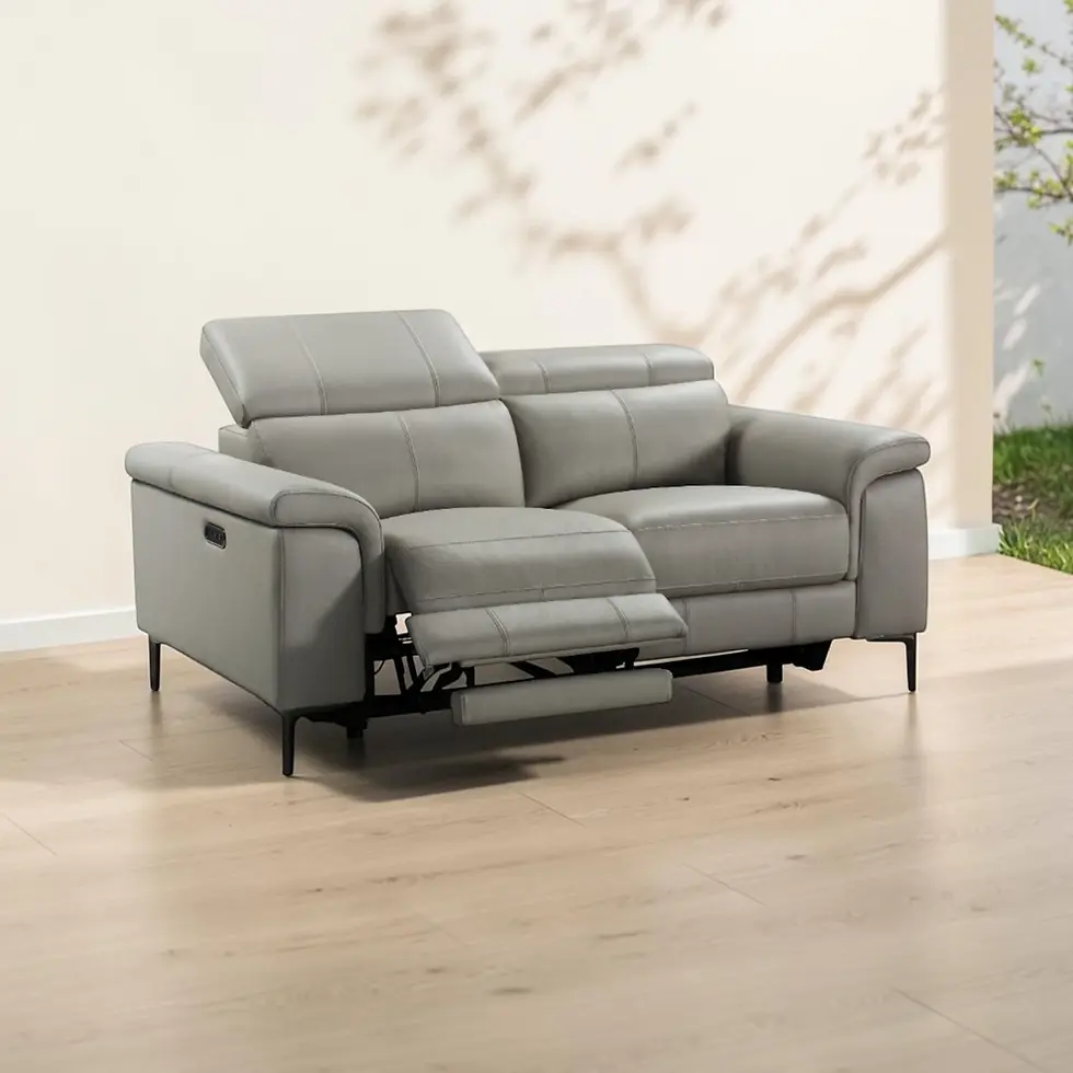 Thumbnail: New Addy 2 Seater Dual Motor Electric Recliner Leather Sofa – Taupe/Mocha | Citylife Furniture, Brisbane