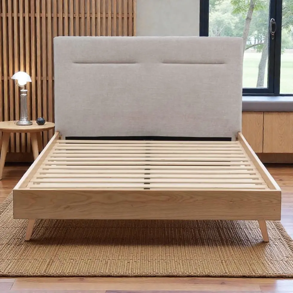 Thumbnail: New Phoenix Modern Wooden Fabric Bed Frame in Double/Queen/King Sizes | Citylife Furniture, Brisbane