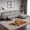 Thumbnail: Brand New MOSMAN LHF Electric Recliner + RHF Chaise Leather Sofa in Stone Colour | Citylife Furniture, Brisbane