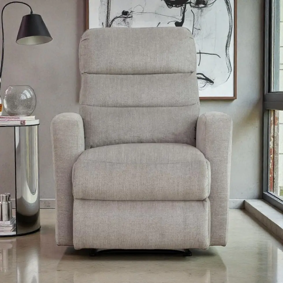Thumbnail: Brand New ECHO Manual Recliner 1 Seater Fabric Sofa in Grey, Charcoal & Blue Colours | Citylife Furniture, Brisbane