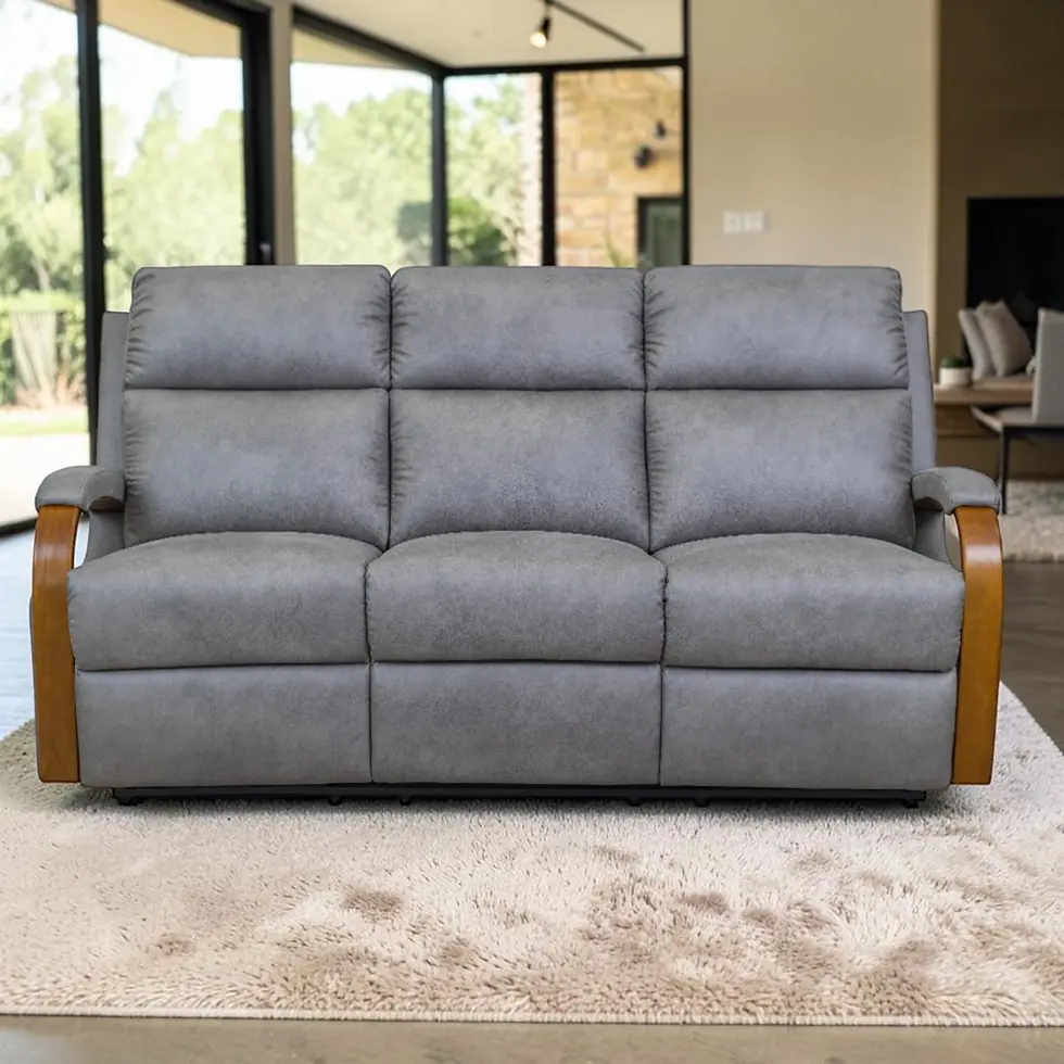 Thumbnail: New JAMIE Dual Motor Electric Recliner 3+2 Seater Set in Fabric Dove Colour | Citylife Furniture, Brisbane
