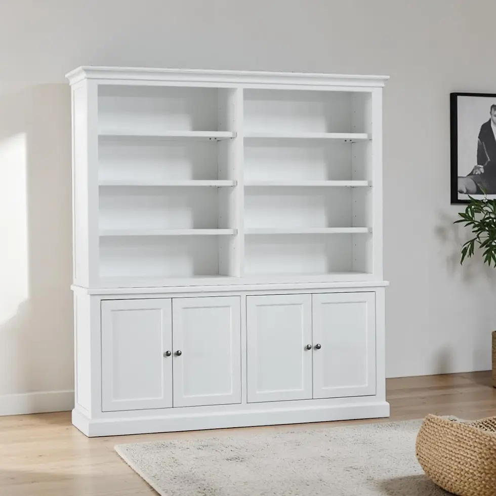 Brand New Bridgeport Solid Acacia Wooden Buffet/Buffet & Hutch - White | Citylife Furniture, Brisbane