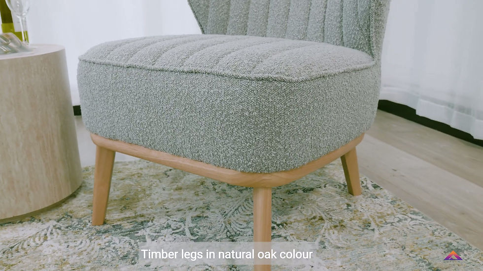 Thumbnail: Brand New Clover Fabric Occasional Chair - Beige/Grey | Citylife Furniture, Brisbane