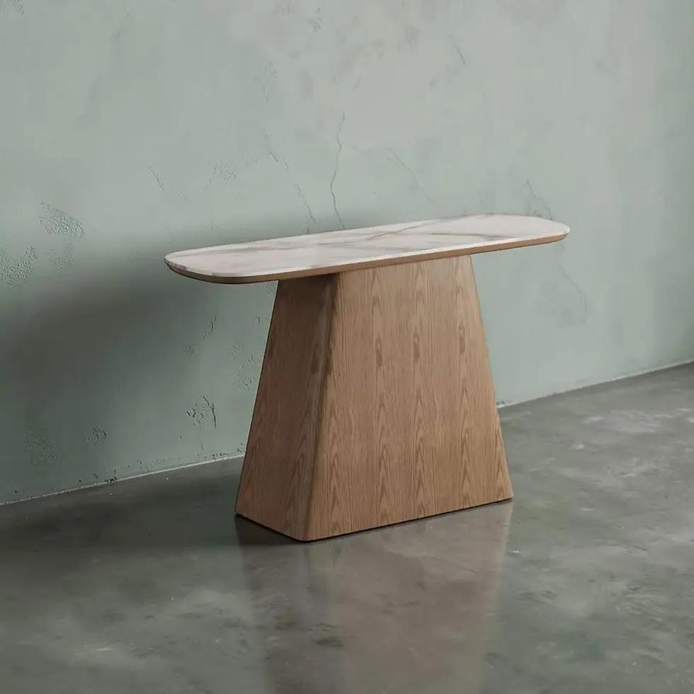 Thumbnail: Darra Collection - Modern Walnut & Marble Look Sintered Stone Coffee Table & Console Table | Citylife Furniture, Brisbane