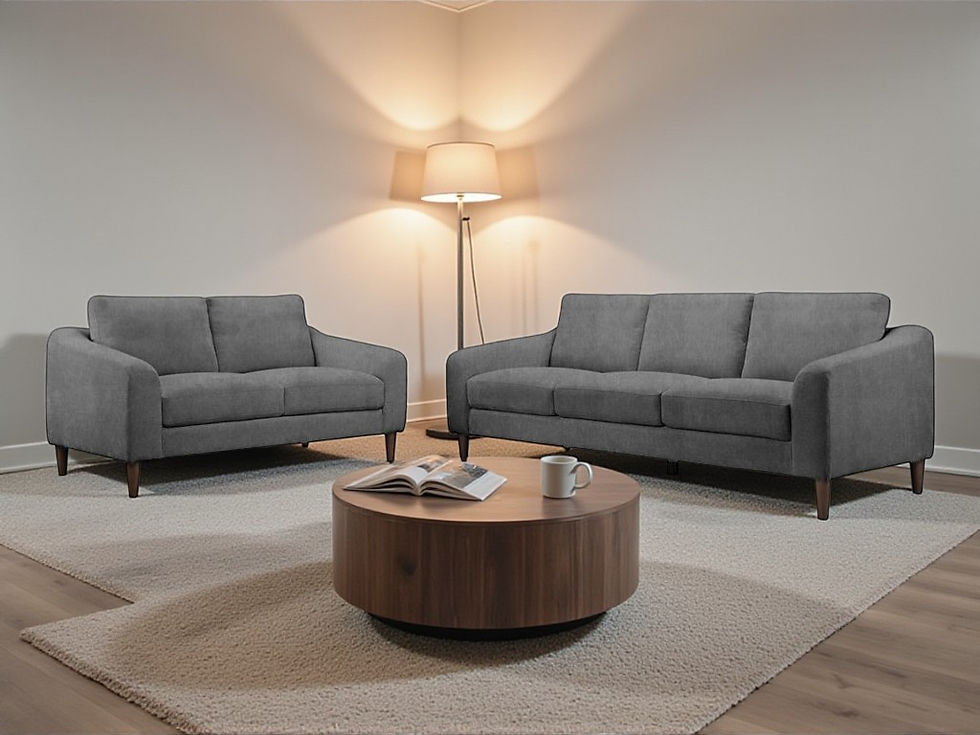Brand New LILY Collection - Fabric 3 Seater + 2 Seater Sofa Set in Platinum & Granite Color | Citylife Furniture, Brisbane