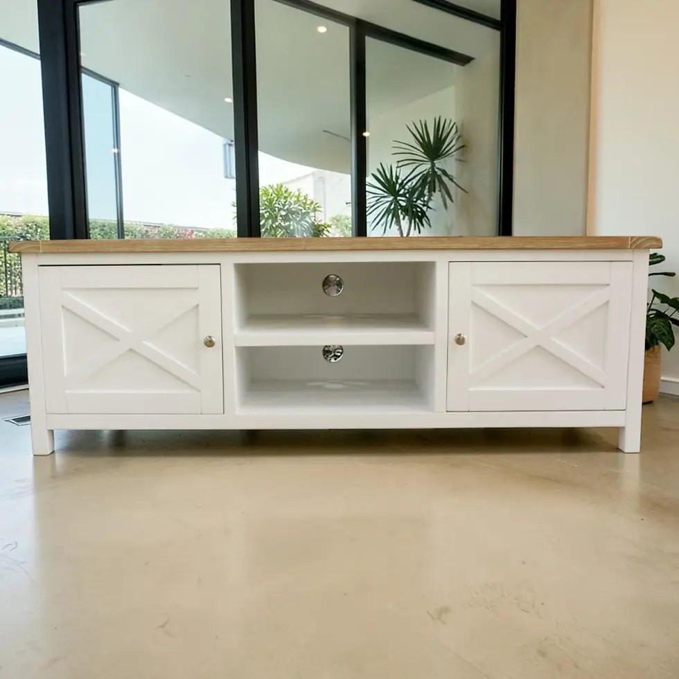 Brand New Shellwood Wooden TV Entertainment Unit - Hampton Inspired style | Citylife Furniture, Brisbane