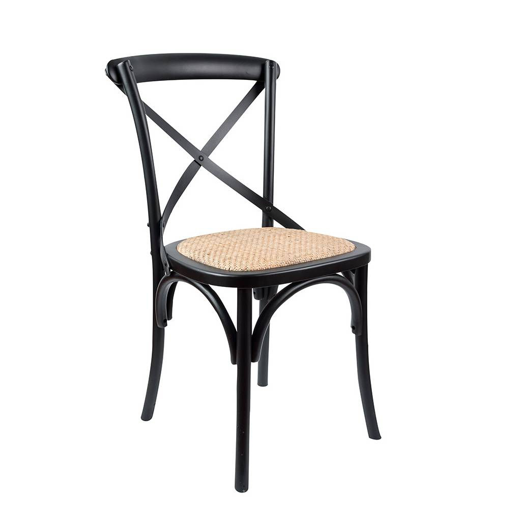 Brand New Cafe Dining Chairs with Cross Back – Set of 2 (Black or White or Natural Oak) | Citylife Furniture, Brisbane