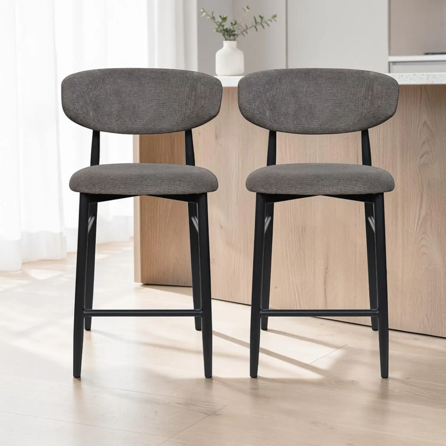 Brand New Louis Bar Chairs – Set of 2 (Dark Grey) | Citylife Furniture, Brisbane