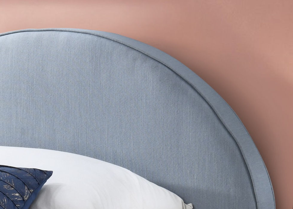 Thumbnail: New Chloe Kids Bed Frame in Velvet Pink/Denim Blue Fabric Colour - Single, King Single Sizes | Citylife Furniture, Brisbane