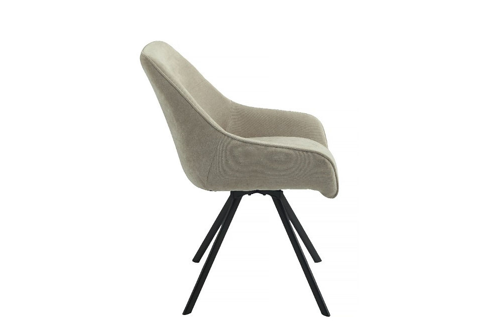 Thumbnail: Brand New Hugo Fabric Swivel Dining Chairs – Set of 2 (Fawn) | Citylife Furniture, Brisbane