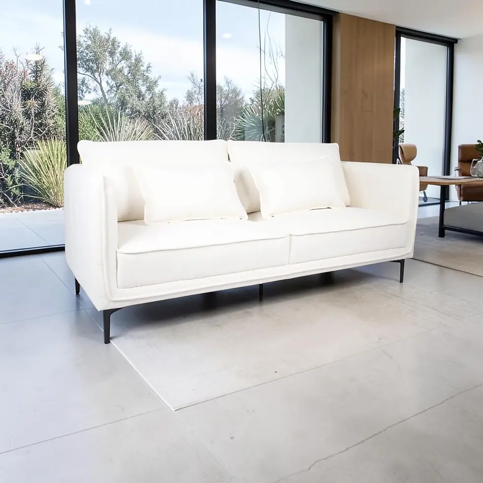 New Verona 3 Seater Boucle Fabric Sofa – Antique White | Citylife Furniture, Brisbane