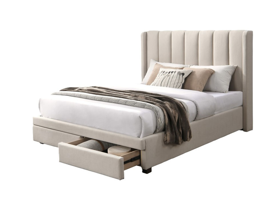 Thumbnail: New PERRISA Fabric 2 Drawer Storage Bed Frame in Queen/King sizes | Citylife Furniture, Brisbane