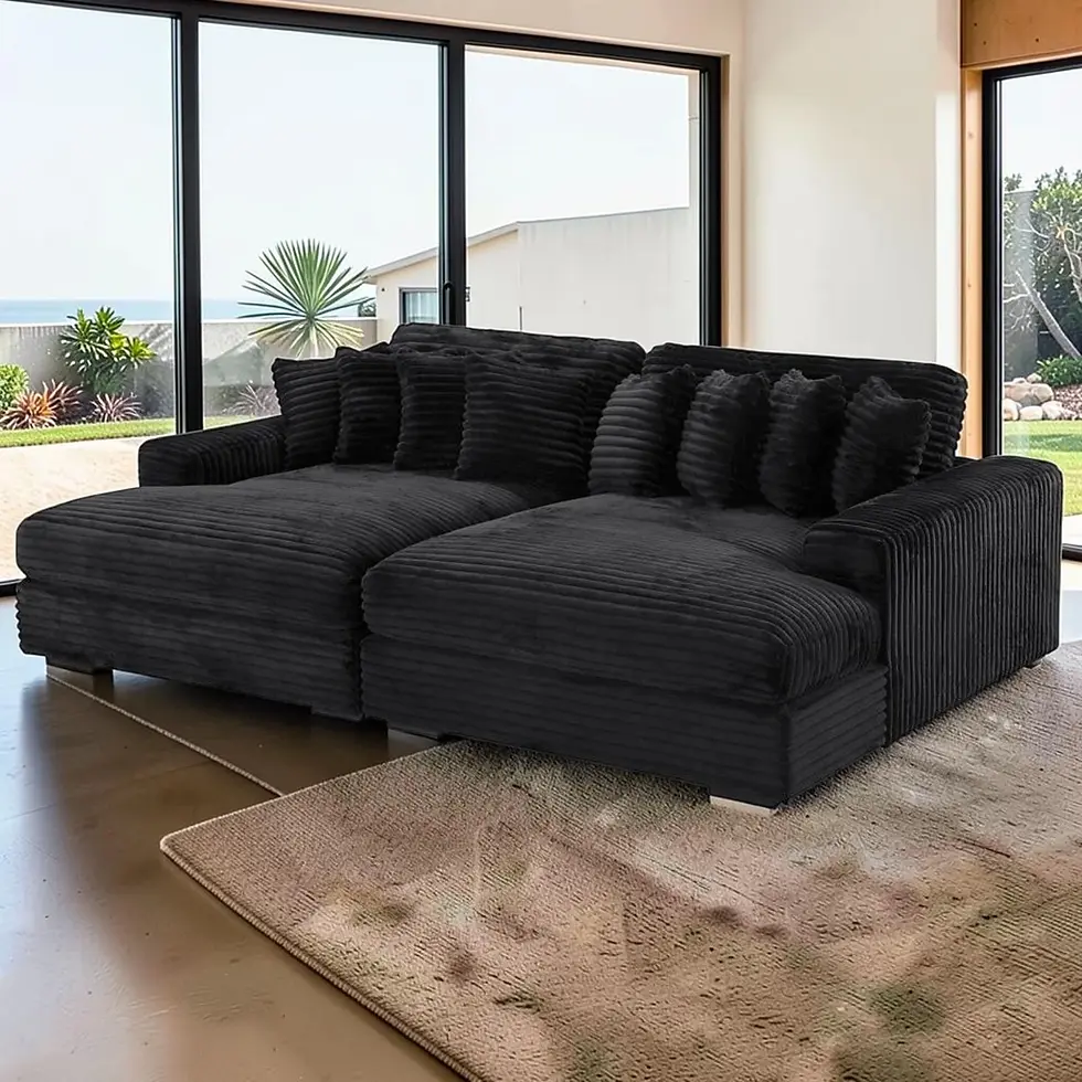 Thumbnail: Brand New Sydney 2 Seater Fabric Sofa Bed - Beige & Grey Colour | Citylife Furniture, Brisbane