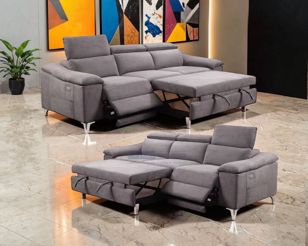 New PORTLAND - Modern 3 Seater Fabric 1x Electric Recliner & Pull Out Sofa Bed | Citylife Furniture, Brisbane