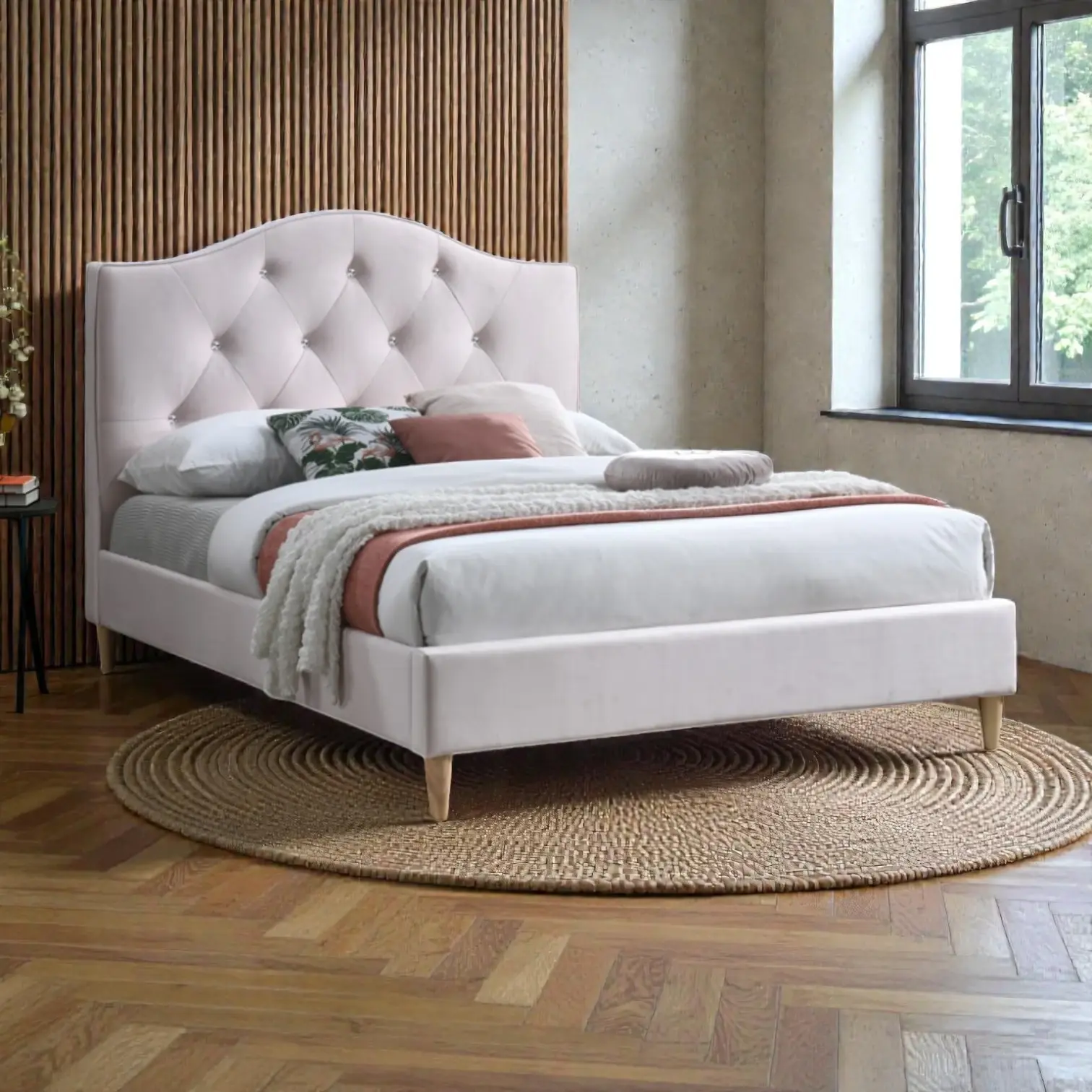 New Sparkle Kids Bed Frame in Pink Fabric Colour - Single, King Single & Double Sizes | Citylife Furniture, Brisbane