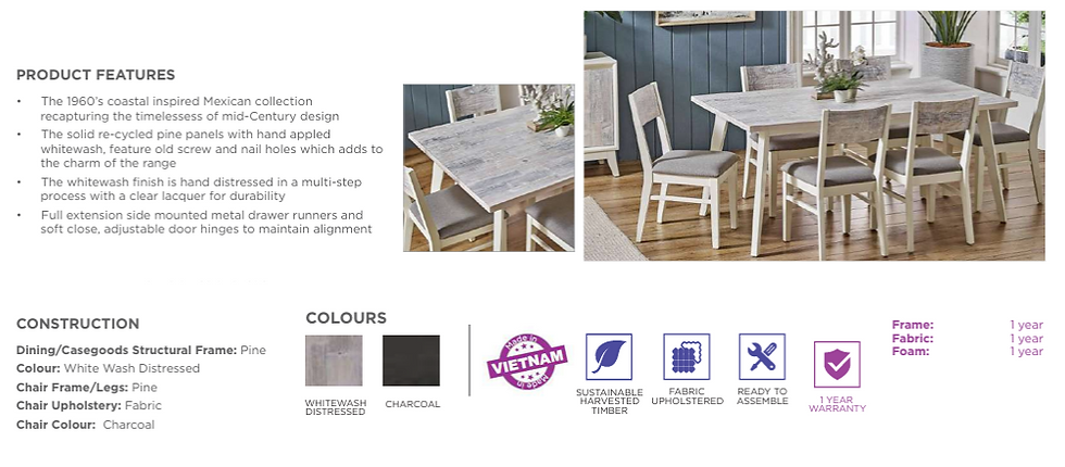 Thumbnail: New BAHAMAS Mexican Coastal Dining Collection - Buffet Table, Cabinet, Desk | Citylife Furniture, Brisbane