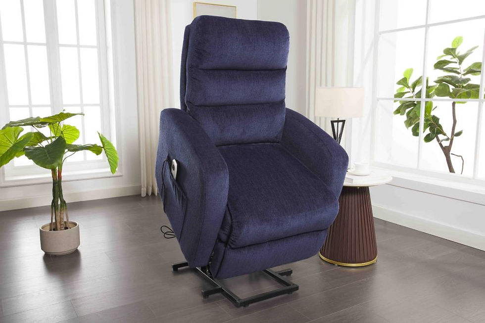 Thumbnail: New ECHO 1 Seater Electric Recliner Lift Chair in Grey, Charcoal & Blue Colours | Citylife Furniture, Brisbane