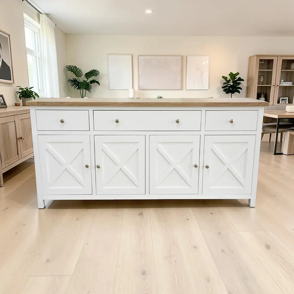Brand New SHELLWOOD Collection - Hampton Style Buffet/Desk | Citylife Furniture, Brisbane