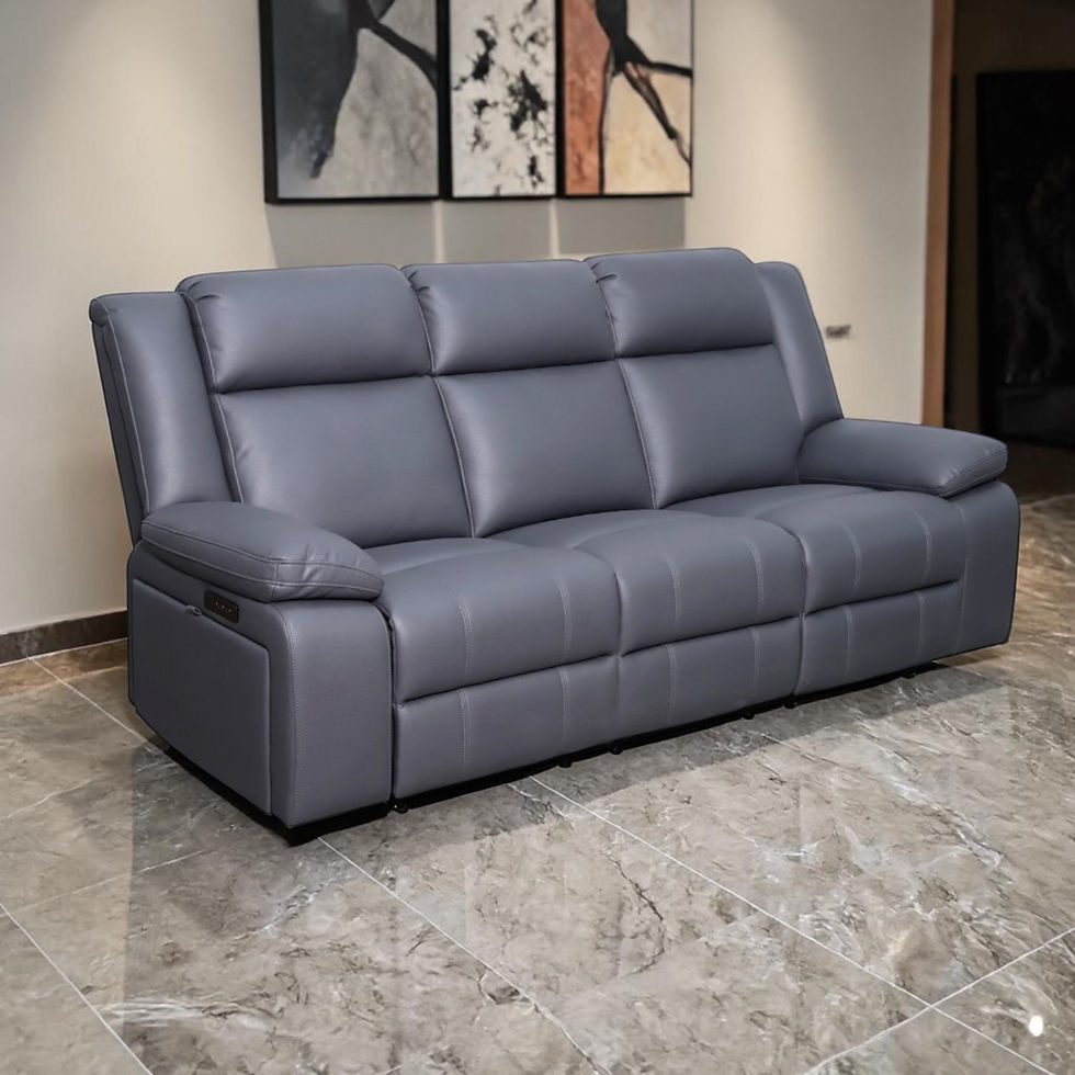 Thumbnail: New COOPER - Dual Motor Electric Recliner 3 Seater Fabric Sofa in Light Grey/Charcoal  | Citylife Furniture, Brisbane