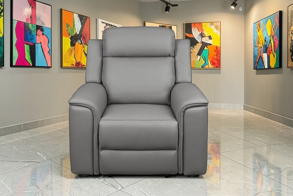New NEWTON Dual Motor Electric Recliner 2 Seater with Console in Graphite Full Leather | Citylife Furniture, Brisbane