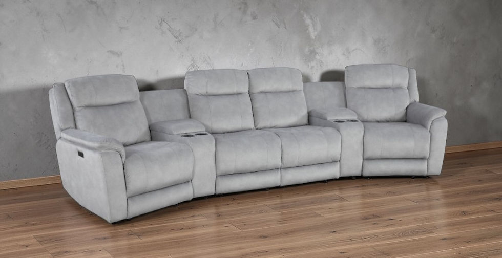 Brand New GIBSON 4 Seater Media Electric Recliner Home Theatre Sofa in Fabric | Citylife Furniture, Brisbane