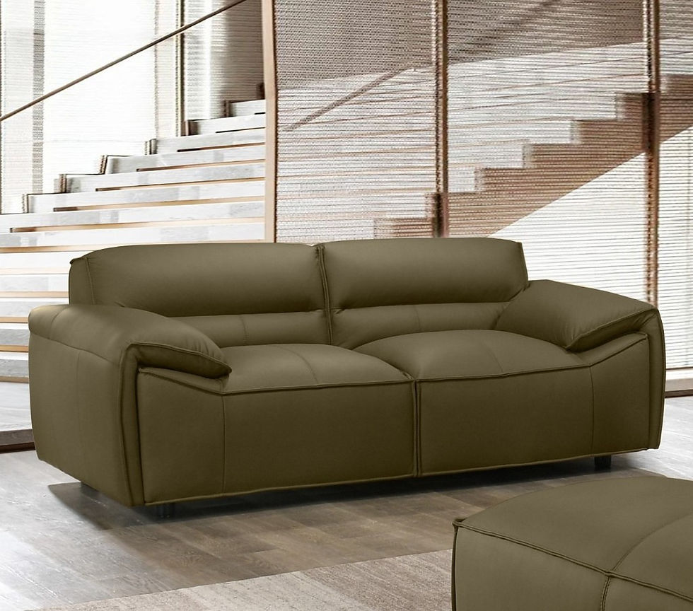 Thumbnail: Brand New ZANDER Genuine Leather Oversized Sofa  in Olive Color | Citylife Furniture, Brisbane