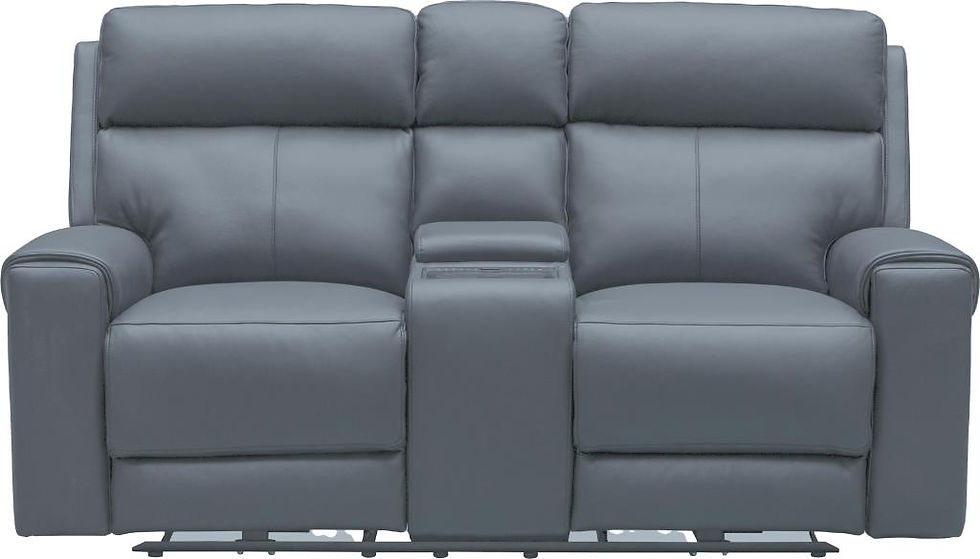 Thumbnail: New PARIS - Twin Motor Electric Recliner Leather 2 Seater Sofa in Meadow Blue & Black Colour | Citylife Furniture, Brisbane