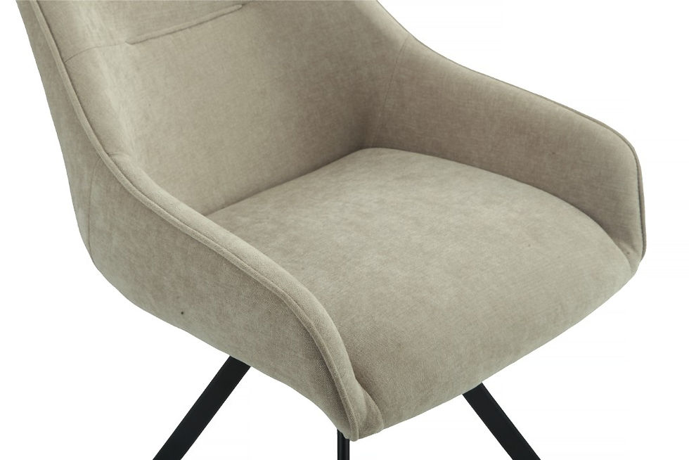 Thumbnail: Brand New Hugo Fabric Swivel Dining Chairs – Set of 2 (Fawn) | Citylife Furniture, Brisbane
