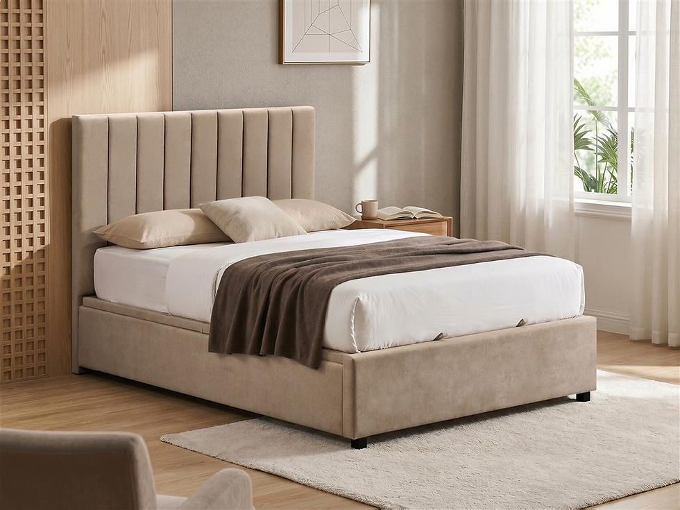 Brand New Atlas Fabric Gas Lift Storage Bed Frame - Queen, King | Citylife Furniture, Brisbane