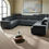 Thumbnail: New MORGAN FABRIC - Modern Corner Belfast Fabric Big Sectional Lounge | Citylife Furniture, Brisbane