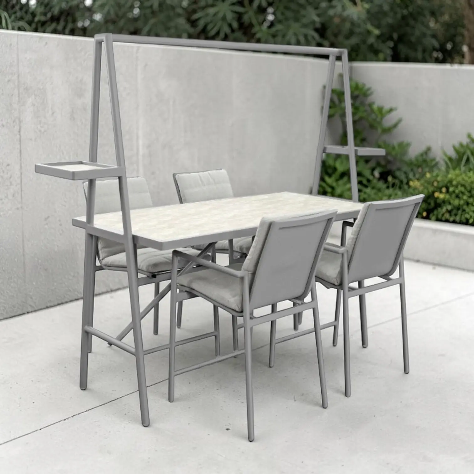 New Avery 5 Piece Outdoor Aluminium Bar Dining Setting - Sand | Citylife Furniture, Brisbane
