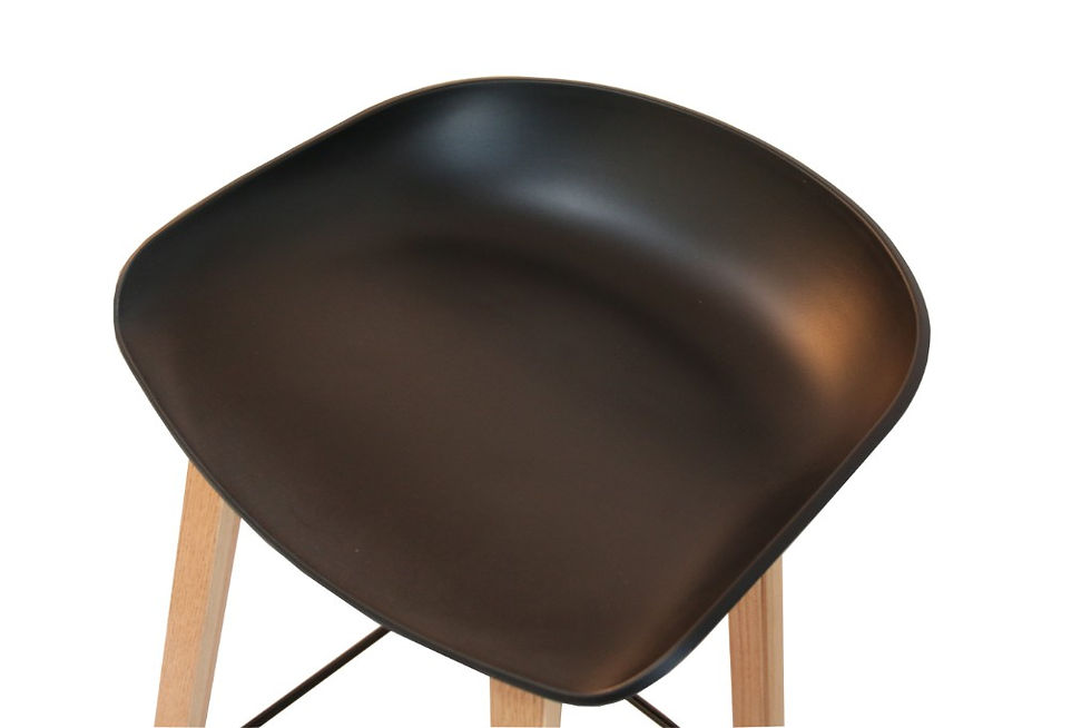 Thumbnail: Brand New Claire Bar Stools – Set of 2 (Black/Natural) | Citylife Furniture, Brisbane
