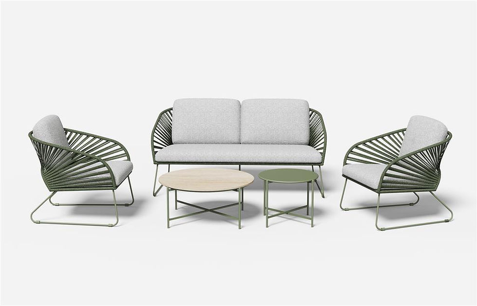 Thumbnail: Brand New Peacock 5 Piece Outdoor Sofa Set - Moss Green/Mocha | Citylife Furniture, Brisbane