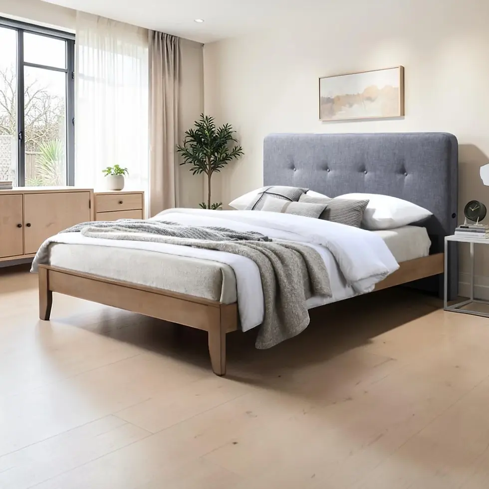 New Dallas Fabric Bed Frame with USB in Double/Queen size | Citylife Furniture, Brisbane