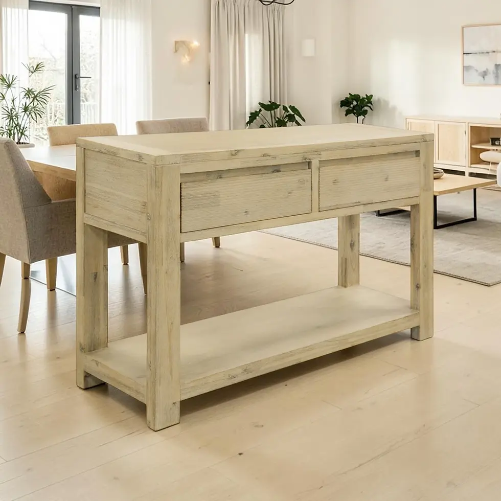 Thumbnail: New NELSON Collection - Solid Acacia Wooden Lamp Table/Console Table - Natural | Citylife Furniture, Brisbane