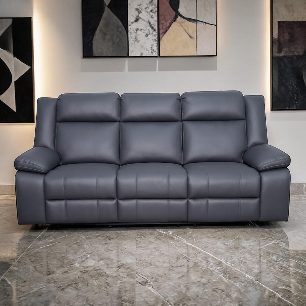 New COOPER - Dual Motor Electric Recliner 3 Seater Fabric Sofa in Light Grey/Charcoal | Citylife Furniture, Brisbane