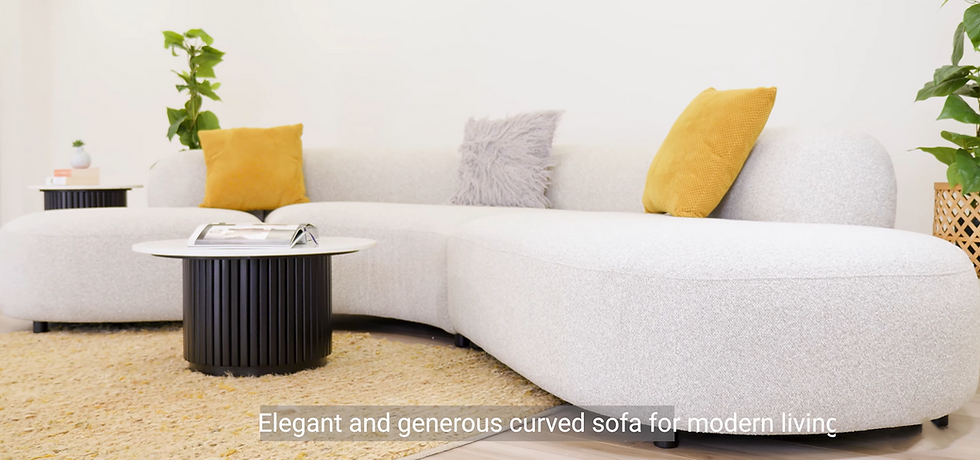 Thumbnail: Brand New DAYTON Modern Curved Sofa in Campagne Fabric | Citylife Furniture, Brisbane