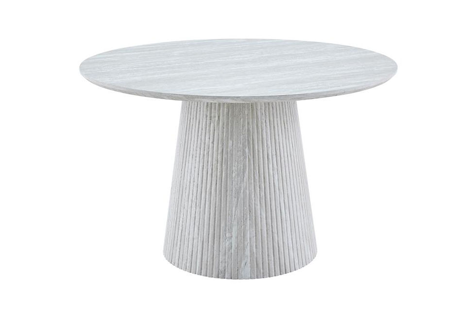 Thumbnail: New HAVEN Modern Round Dining Table with Boucle Fabric Chair Set | Citylife Furniture, Brisbane