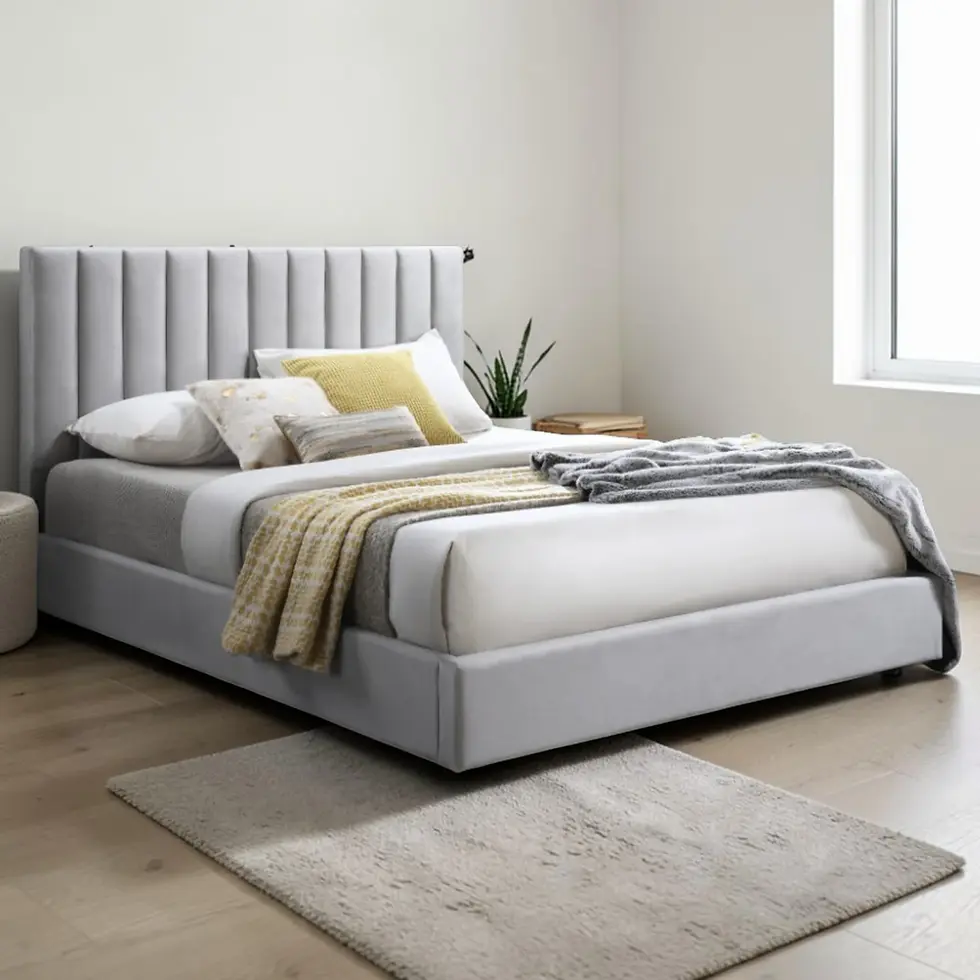 Thumbnail: Brand New Marcus Fabric Bed Frame - King Single/Double/Queen | Citylife Furniture, Brisbane
