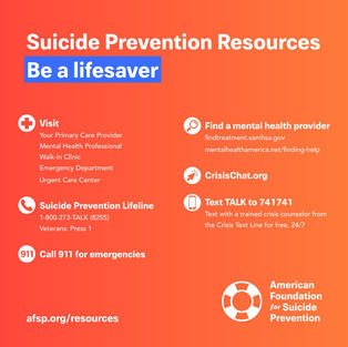 Suicide Prevention Resources