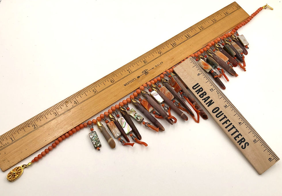 Thumbnail: Antique Victorian Coral Beads & Coral Branches, Sea Urchin Needles Necklace