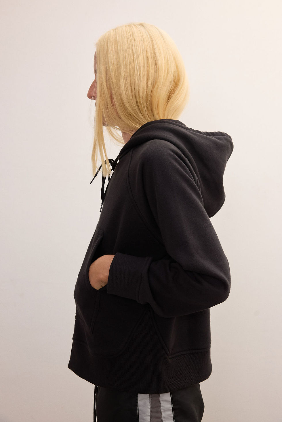 Thumbnail: Raglan Zip Hoodie - Black