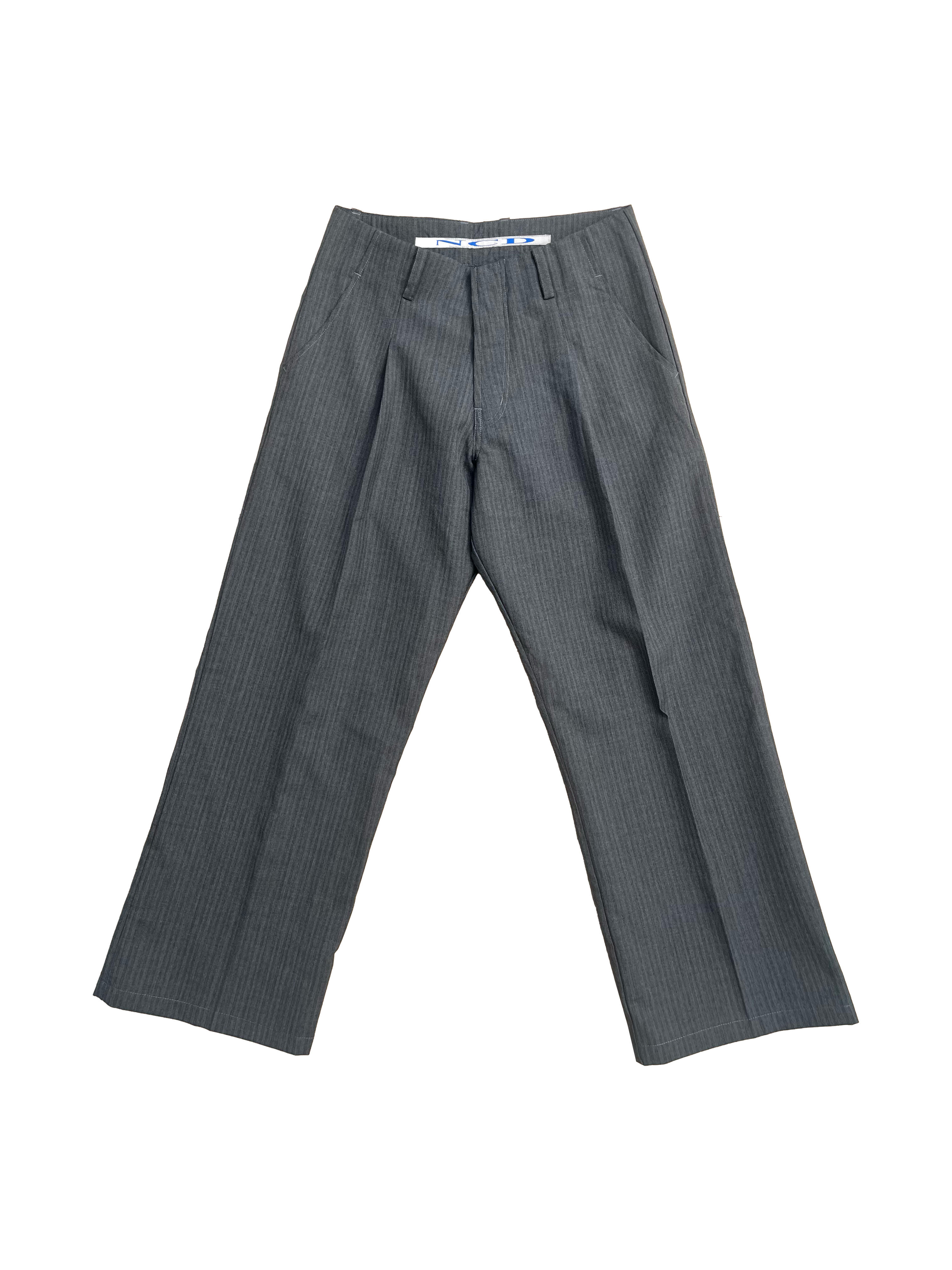 Pleated Wool Trousers - Grey (Normal Out-seam)