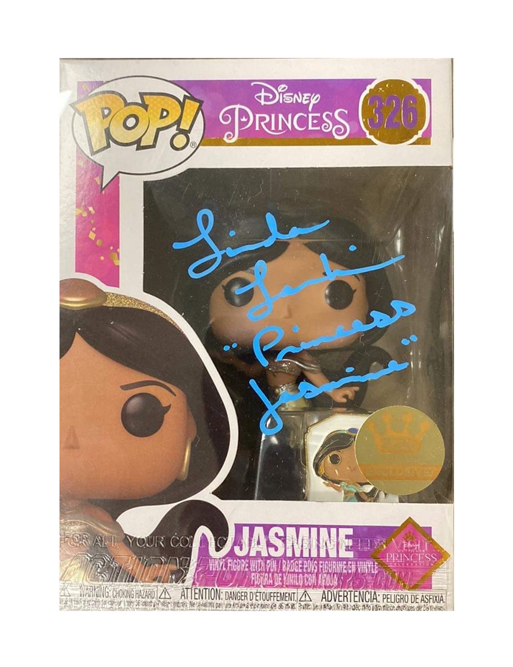 Disney Jasmine Funko #326 Signed by Linda Larkin in Blue