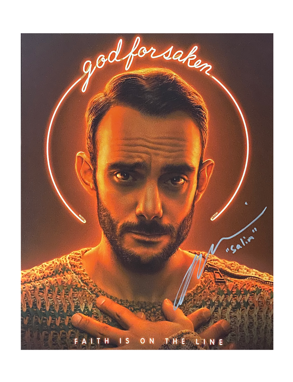 8x10 American Gods Print Signed by Omid Abtahi with Character in Silver