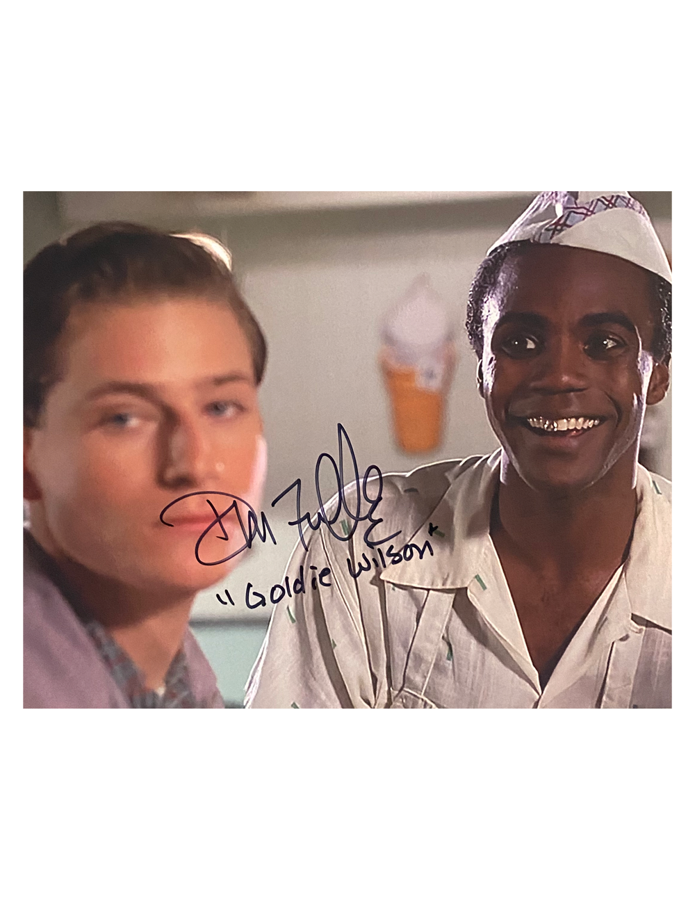10x8 Back To The Future Print Signed by Don Fullilove in Black