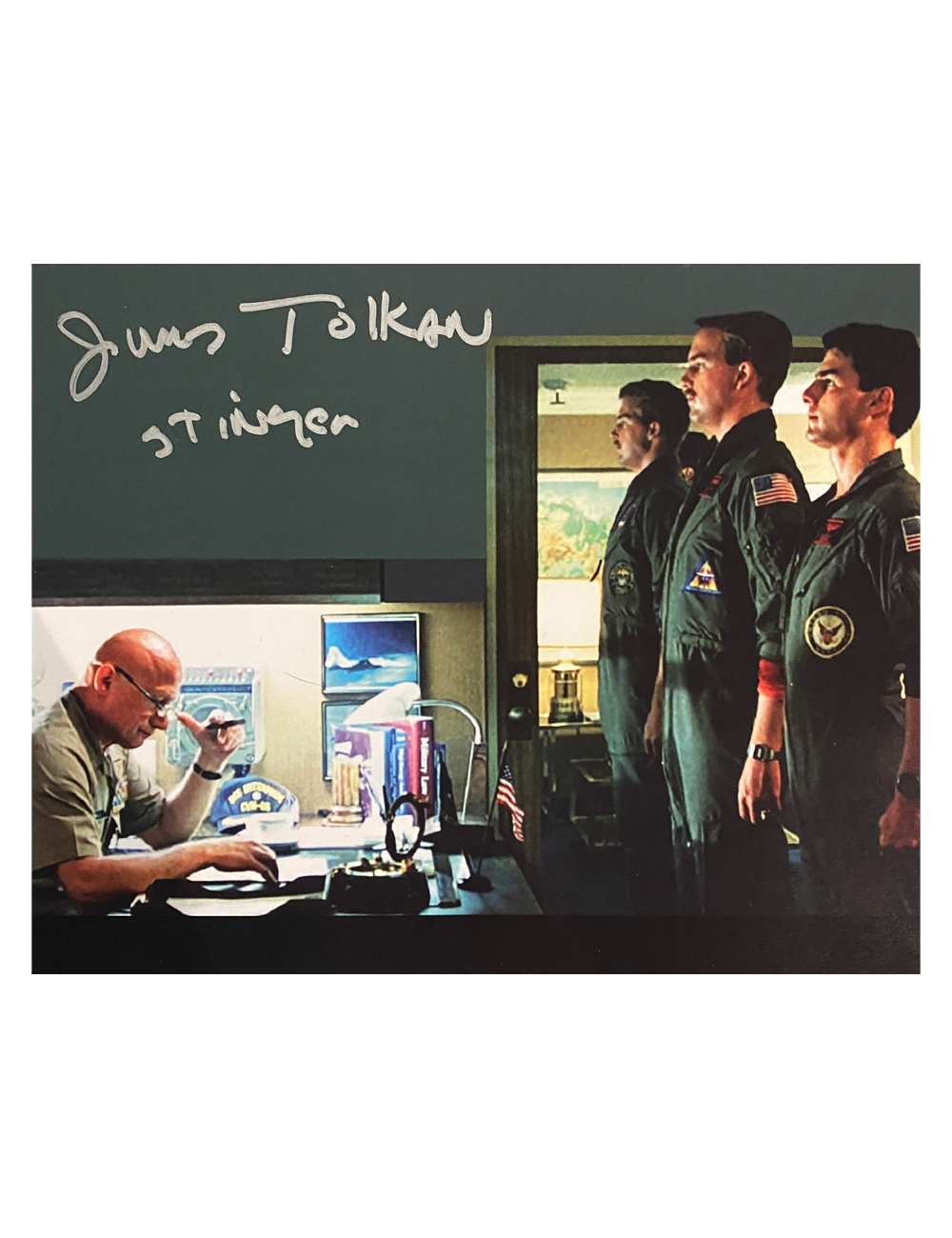 10x8" Top Gun Print Signed by James Tolkan in Silver