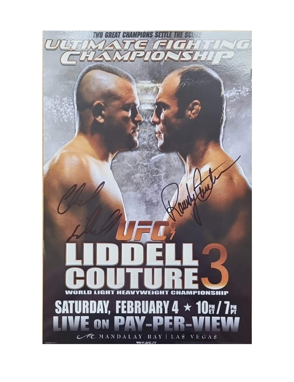 A3 Liddell Vs Couture Poster Signed by Chuck Liddell and Randy Couture
