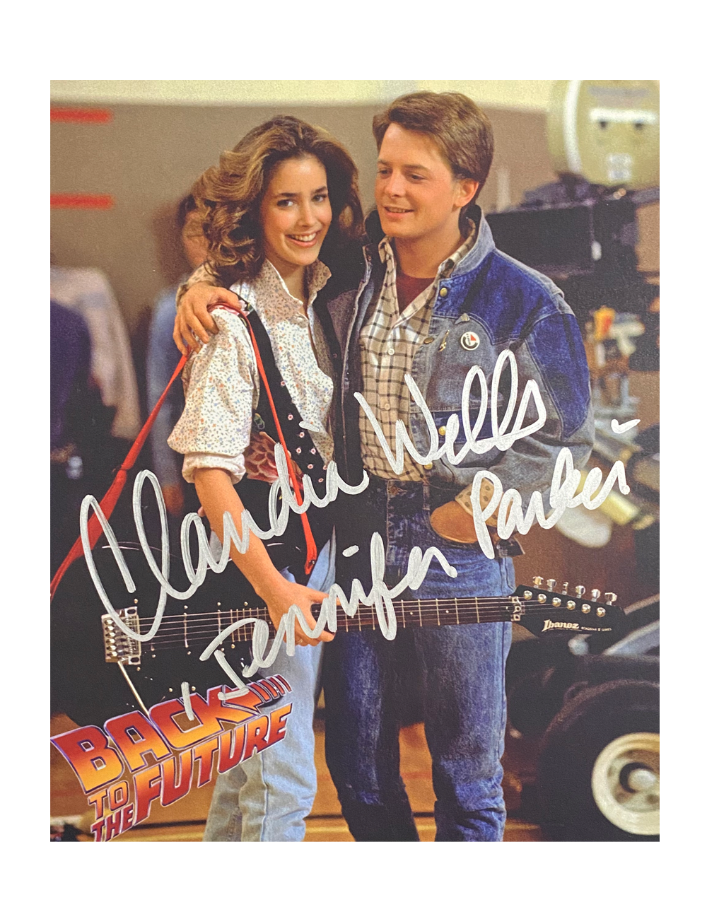 8x10 Back to the Future Print Signed by Claudia Wells with Character in Silver