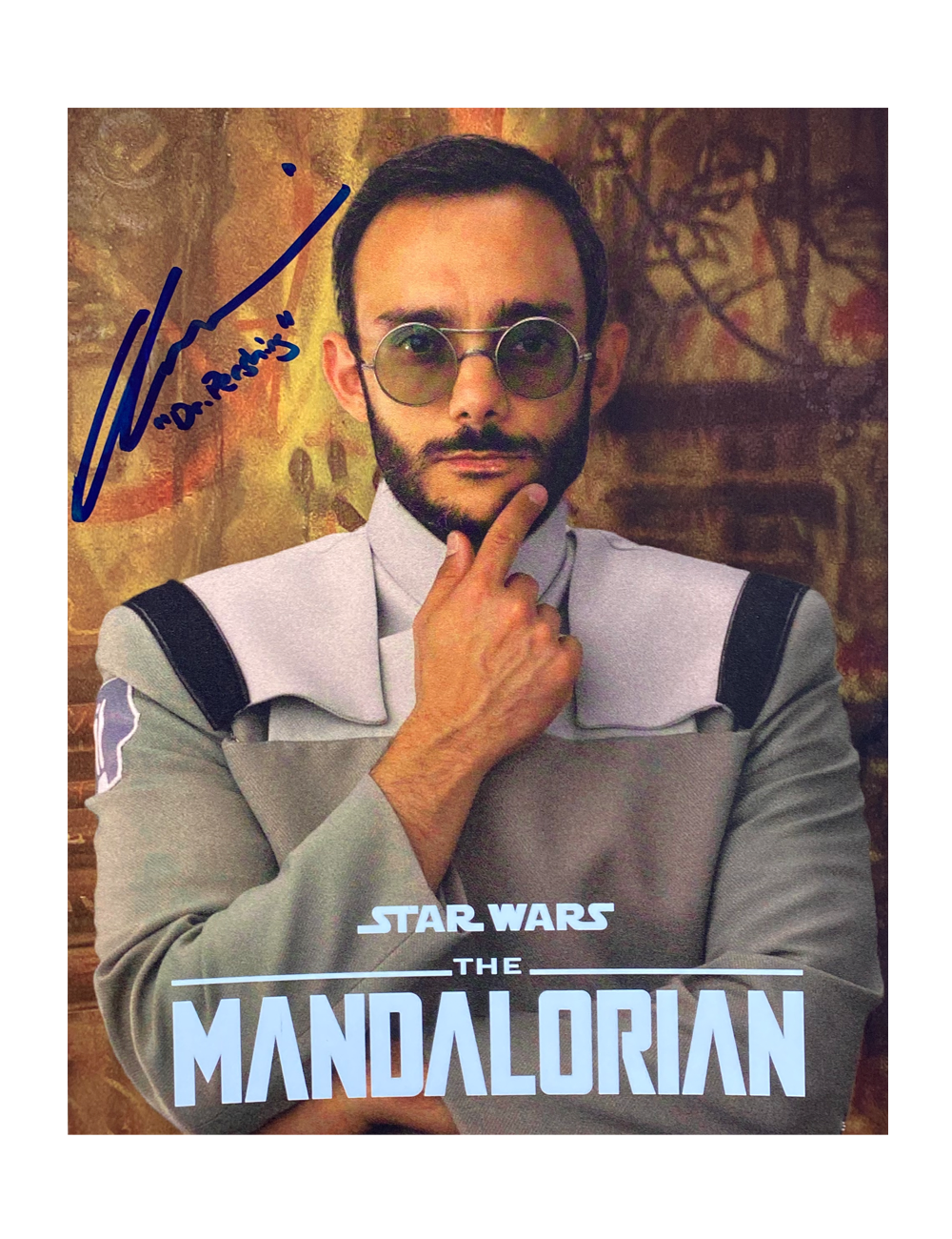 8x10 Mandalorian Print Signed by Omid Abtahi with Character in Blue
